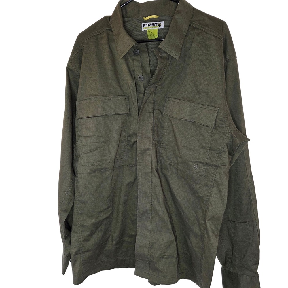 First Tactical Mens Large Regular Olive Green Field Shirt Jacket Utility